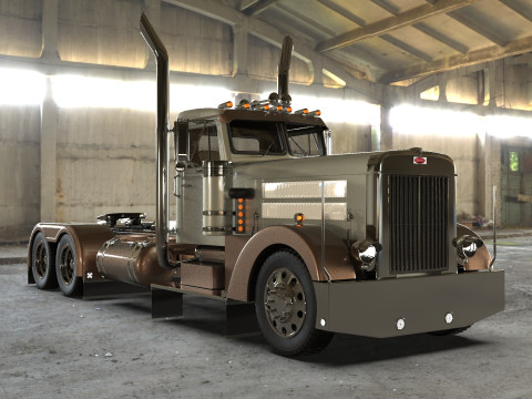 Peterbilt 351 LW 1967 Truck midpoly Modelo 3D