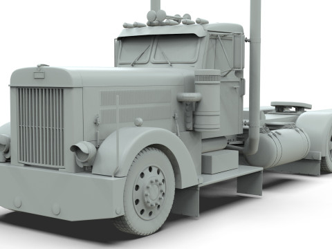 Peterbilt 351 LW 1967 Truck midpoly Modelo 3D
