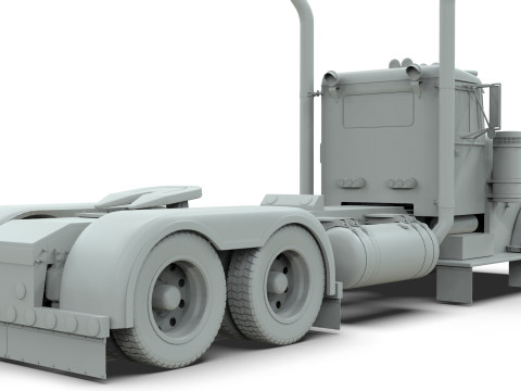 Peterbilt 351 LW 1967 Truck midpoly Modelo 3D