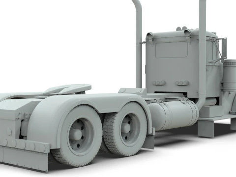 Peterbilt 351 LW 1967 Truck midpoly 3D Model