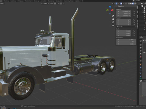 Peterbilt 351 LW 1967 Truck midpoly Modelo 3D