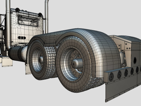 Peterbilt 351 LW 1967 Truck midpoly Modelo 3D
