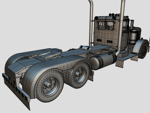 Peterbilt 351 LW 1967 Truck midpoly Modelo 3D