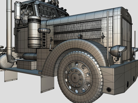 Peterbilt 351 LW 1967 Truck midpoly Modelo 3D