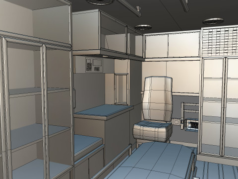 Ambulance Equipment For 350 Truck 3D Модель