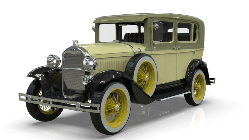 Model A Sedan 4 Doors 1930 3D Модель .c4d .max .obj .3ds .fbx .stl .blend