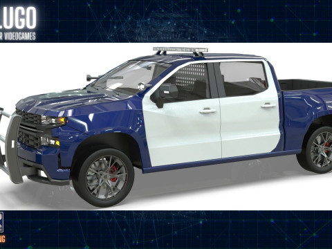 Silverado 2020 police pickup lowpoly concept 3D 모델
