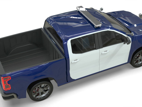 Silverado 2020 police pickup lowpoly concept Modèle 3D