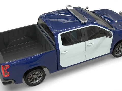 Silverado 2020 police pickup lowpoly concept 3D Model