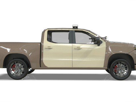 Silverado 2020 police pickup lowpoly concept Modèle 3D