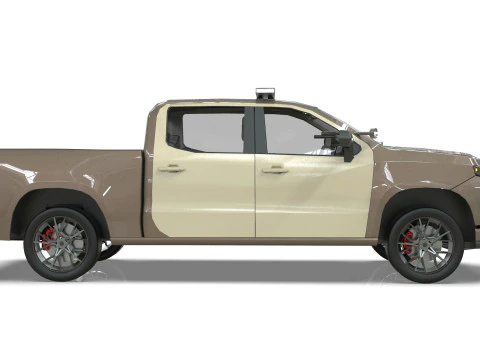 Silverado 2020 police pickup lowpoly concept 3D Model