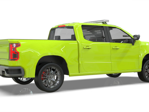 Silverado 2020 police pickup lowpoly concept Modèle 3D
