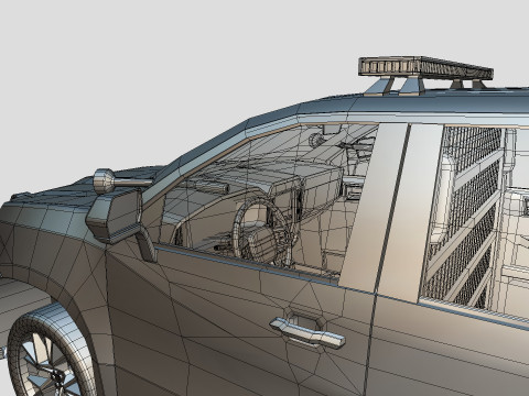 Silverado 2020 police pickup lowpoly concept Modèle 3D