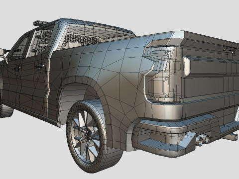 Silverado 2020 police pickup lowpoly concept Modèle 3D