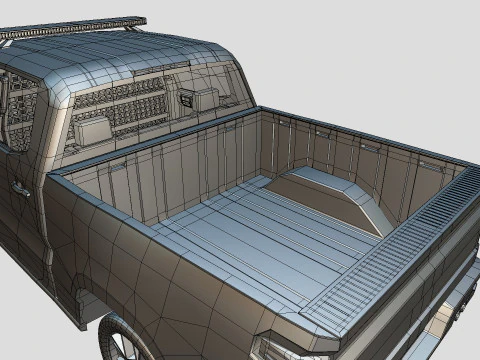 Silverado 2020 police pickup lowpoly concept 3D Model