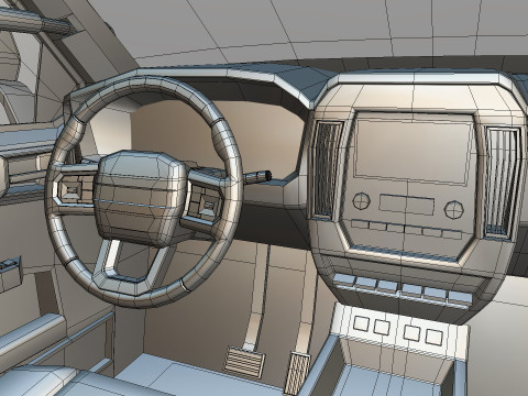 Silverado 2020 police pickup lowpoly concept Modèle 3D