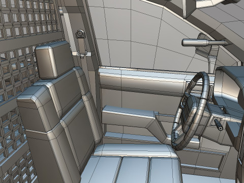 Silverado 2020 police pickup lowpoly concept Modèle 3D