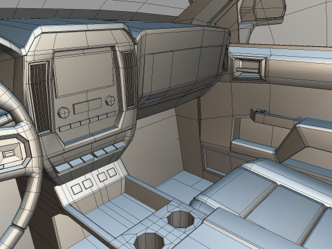 Silverado 2020 police pickup lowpoly concept Modèle 3D