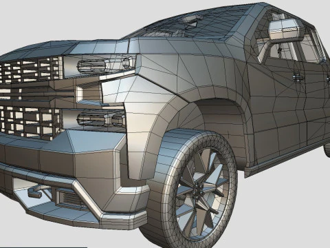 Chevy Silverado 2020 concept Low-poly 3D Model