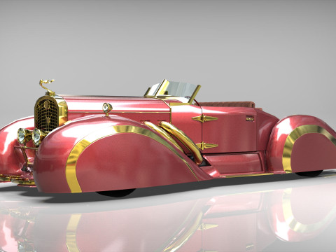Speedster 1930 Concept lowpoly Vehicle 3D 모델