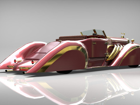 Speedster 1930 Concept lowpoly Vehicle 3Dモデル