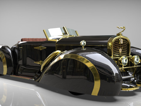 Speedster 1930 Concept lowpoly Vehicle 3Dモデル