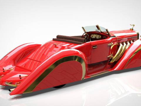 Speedster 1930 Concept lowpoly Vehicle 3Dモデル