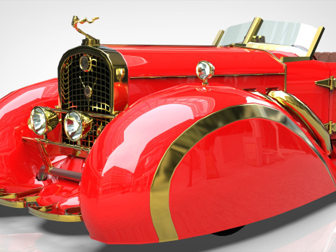 Speedster 1930 Concept lowpoly Vehicle 3Dモデル
