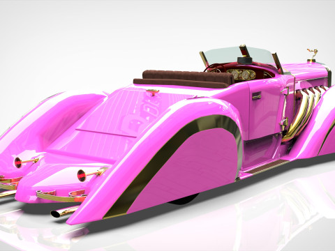 Speedster 1930 Concept lowpoly Vehicle 3Dモデル