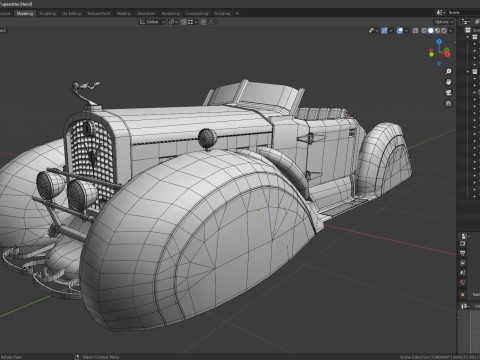 Speedster 1930 Concept lowpoly Vehicle 3Dモデル