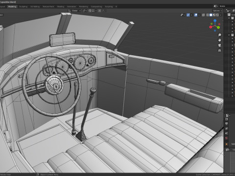 Speedster 1930 Concept lowpoly Vehicle 3Dモデル
