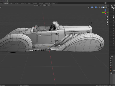 Speedster 1930 Concept lowpoly Vehicle 3Dモデル