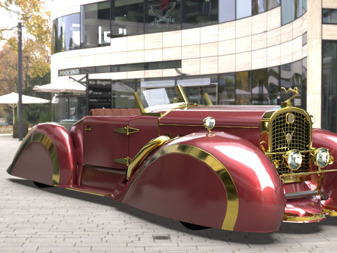 Speedster 1930 Concept lowpoly Vehicle 3Dモデル