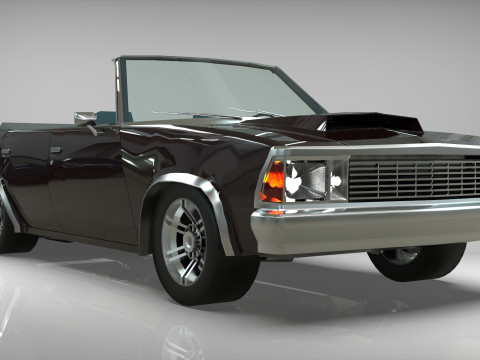 Malibu cabriolet 1981 LowPoly Low-poly 3D 모델