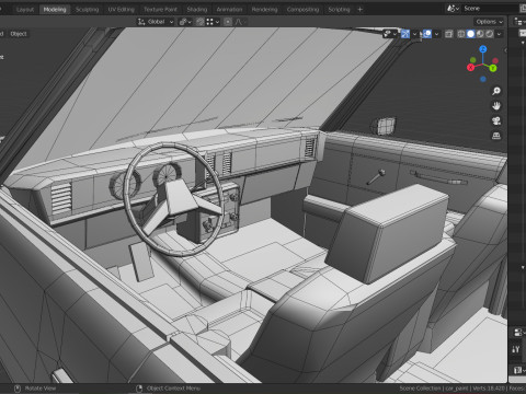 Malibu cabriolet 1981 LowPoly Low-poly 3D 모델