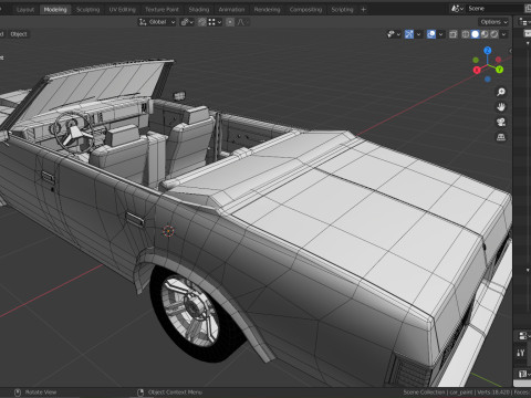 Malibu cabriolet 1981 LowPoly Low-poly 3D 모델
