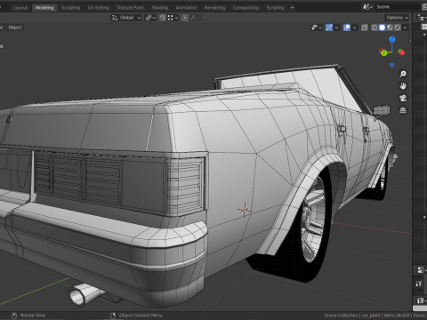 Malibu cabriolet 1981 LowPoly Low-poly 3D 모델