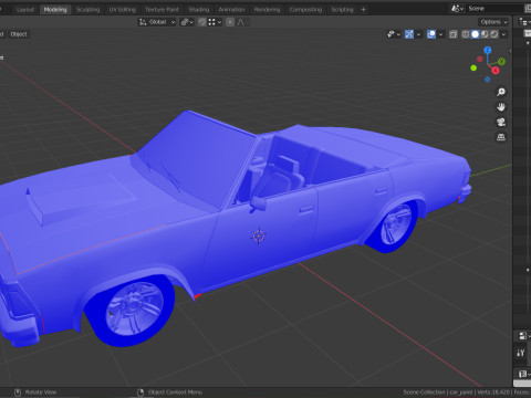 Malibu cabriolet 1981 LowPoly Low-poly 3D 모델