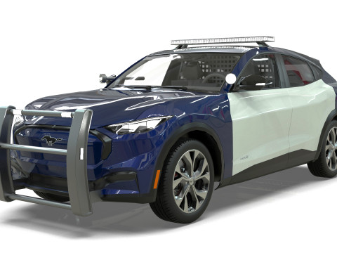 Mustang Mach-E police SUV midpoly 3D 모델
