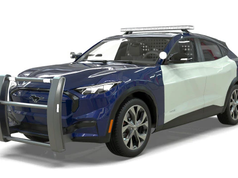 Поліцейський позашляховик Mustang Mach-E midpoly 3D Модель