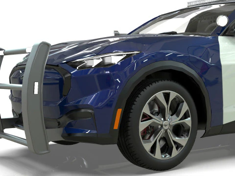 Mustang Mach-E police SUV midpoly 3D Model