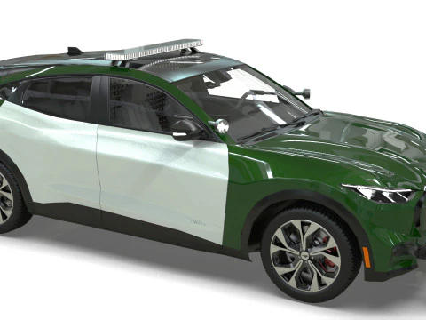 Mustang Mach-E police SUV midpoly 3D Model