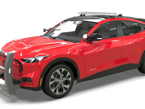 Mustang Mach-E police SUV midpoly 3D Model