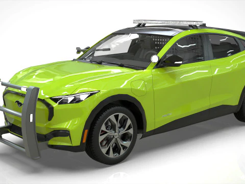 Mustang Mach-E police SUV midpoly 3D Model