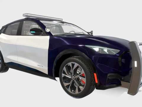 Mustang Mach-E police SUV midpoly 3D Model