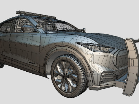 Mustang Mach-E police SUV midpoly Model 3D