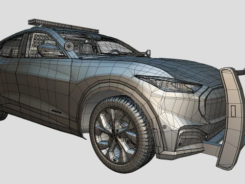 Mustang Mach-E police SUV midpoly 3D Model