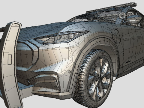 Mustang Mach-E police SUV midpoly Model 3D