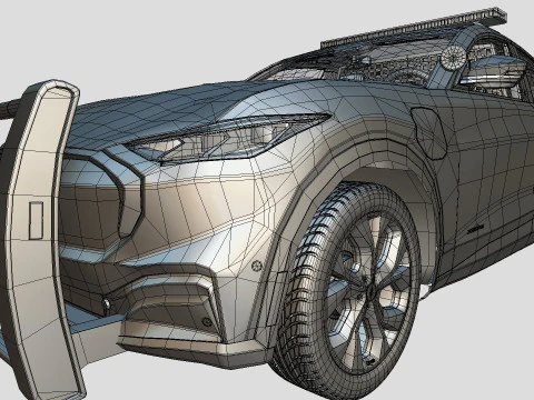 Mustang Mach-E police SUV midpoly 3D Model