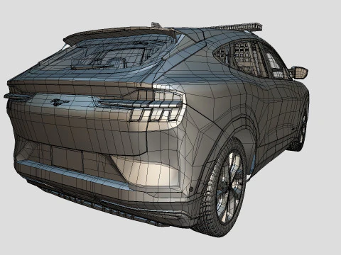 Mustang Mach-E police SUV midpoly 3D Model